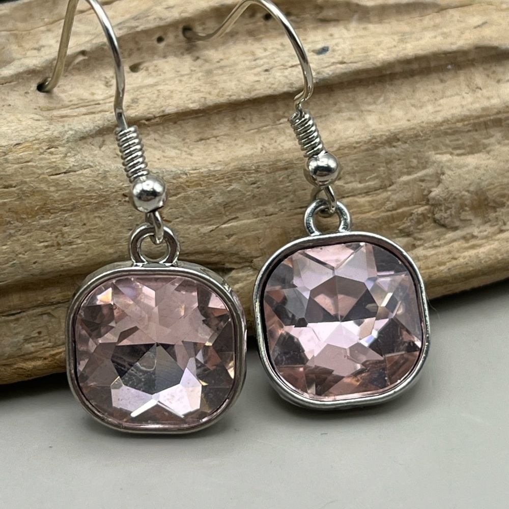 Elegant Pink Gemstone Earrings